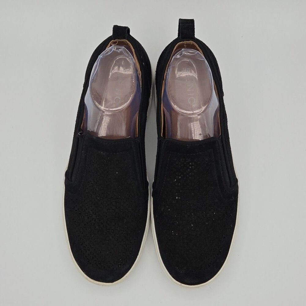 Vionic Kimmie Perforated Black Suede Slip On Sneakers Shoes Women Size 10 EUC - Picture 4 of 9
